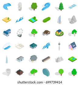 Different element icons set. Isometric style of 36 different element vector icons for web isolated on white background