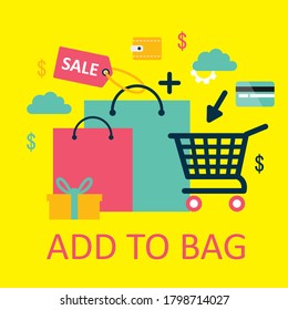 different elements online shopping vector