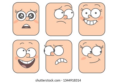 different emotions of the character