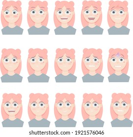 Different emotions of the character 