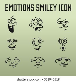 Different Emotions for comics on the old background. Illustration