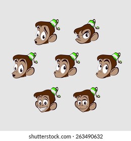 Different emotions on the face of a monkey