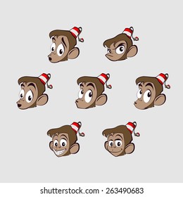 Different emotions on the face of a monkey