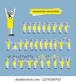colección de personajes de diferentes emociones y situaciones