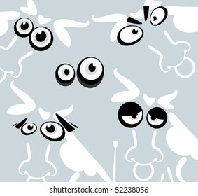 different expression of the eyes, the samples testimony at a cow and toyzhe