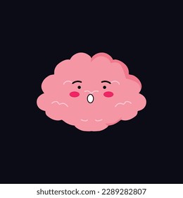 different expression face brain cartoon