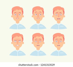 Different expressions of girl