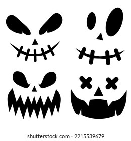 different expressions of Halloween pumpkin.