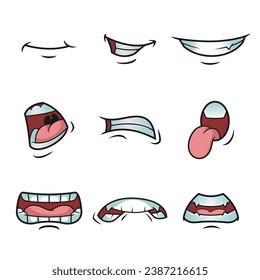 Different expressions lips in vector art by VectheSyin Studio