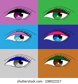 Different eye makeup