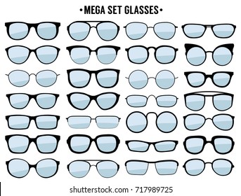 Different eyeglasses isolated icon