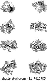 Different eyes engraved