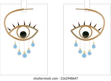 Diferentes ilustraciones vectoriales premium de Ojos.Arte ocular malvado,Símbolo estotérico, diseño de joyería de vectores de visión.