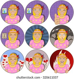 Different face  expressions - little girl