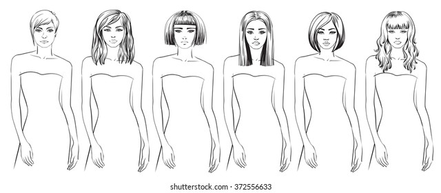 different faces of women with hairstyles