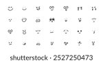 Different facial expressions. Hand-drawn face icons.