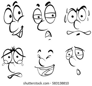 Different facial expressions of human illustration