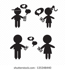 Different Family Icons (concepts, illustrations, silhouettes), Vector file