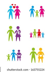 Different family over white background vector illustration 