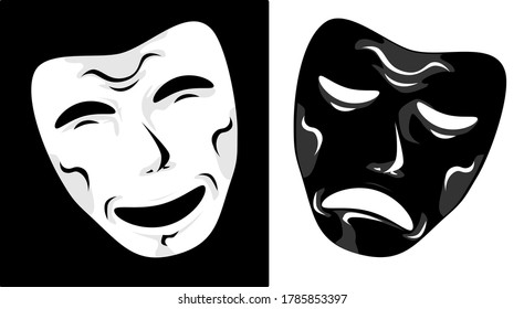 Different feeling face. Sad and Happy Concept
