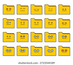 face de sentimentos diferentes de kawaii pasta emoji ilustração conjunto