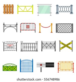 Different fencing icons set. Simple illustration of 16 different fencing vector icons for web