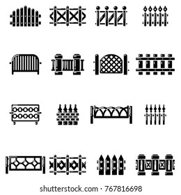 Different fencing icons set. Simple illustration of 16 different fencing vector icons for web