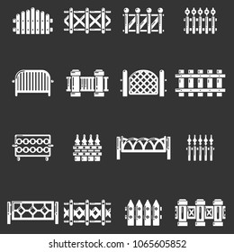 Different fencing icons set vector white isolated on grey background 
