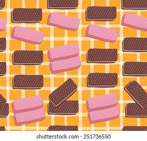 Different flavored wafers seamless background