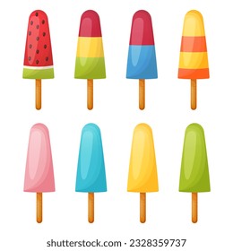 Different flavors fruit ice set
