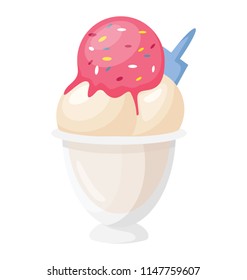 
Different flavours ice cream scoops in cup, sorbet ice cream cup  
