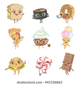 Different Food Childish Characters Emotion Collection