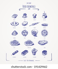 Different food drawings