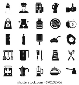 Different food icons set. Simple set of 25 different food vector icons for web isolated on white background