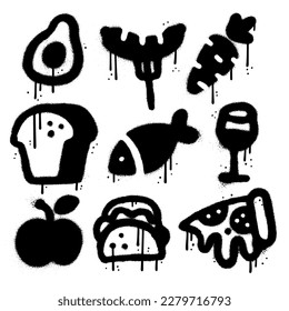 Different food icons set
