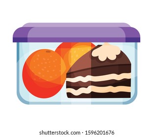 Different Food Stored in Hermetic Container Vector Illustration