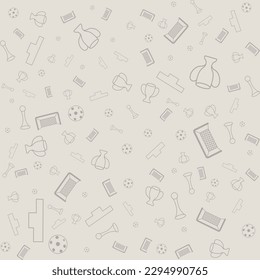 Different football silhouettes seamless vector background. Soccer pattern illustration backdrop.