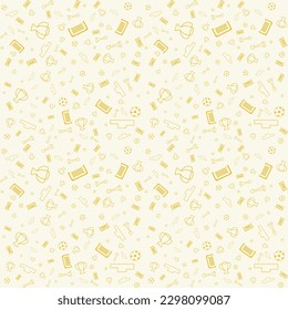 Different football silhouettes seamless vector background. Soccer pattern illustration backdrop.
