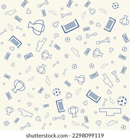 Different football silhouettes seamless vector background. Soccer pattern illustration backdrop.