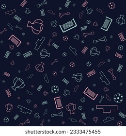 Different football silhouettes seamless vector background. Soccer pattern illustration backdrop.