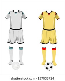 Different football Soccer uniforms. Vector illustration
