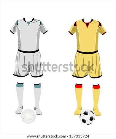 Vector Different football Soccer uniforms. Vector illustration