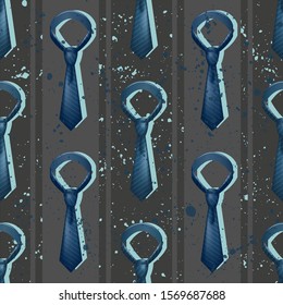 Different formal neckties with knots color seamless pattern. Colorful elegant ties texture. Male accessories on striped background. Stylish men apparel textile, wallpaper, wrapping paper