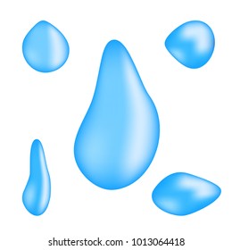 Different forms of drop of blue. Vector illustration