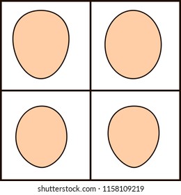 different forms of face, vector icoka. chiseled outline.