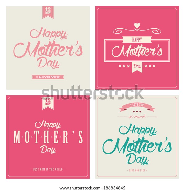 Different Four Special Happy Mothers Day Stock Vector (Royalty Free ...