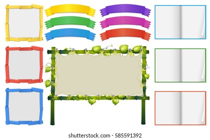 Different frame and banners templates illustration