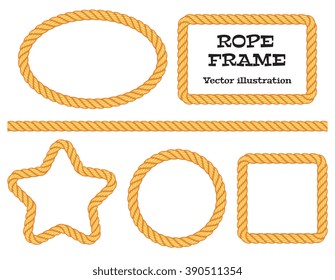 Different frame ropes. Top view. Vector illustration. Isolated on white background. Set