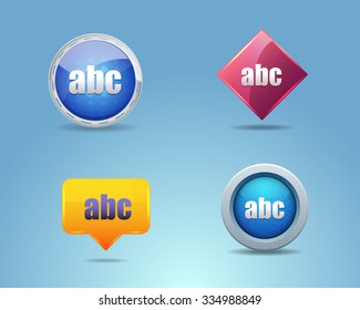 Different Frames ABC Icons, Buttons Design Set
