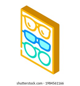 different frames of glasses set isometric icon vector. different frames of glasses set sign. isolated symbol illustration
